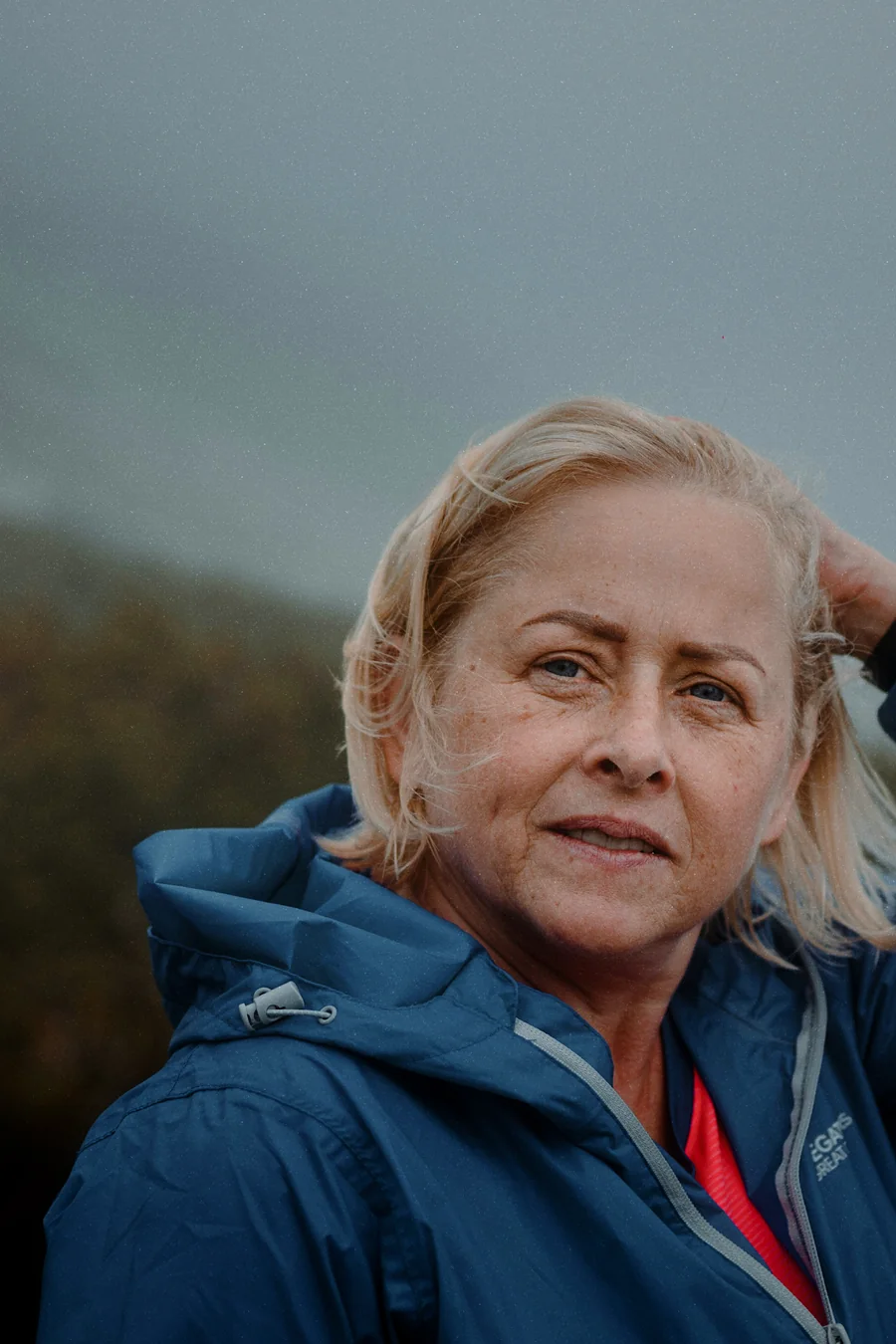 A portrait by the sea on an overcast day, developed in the TRUE look